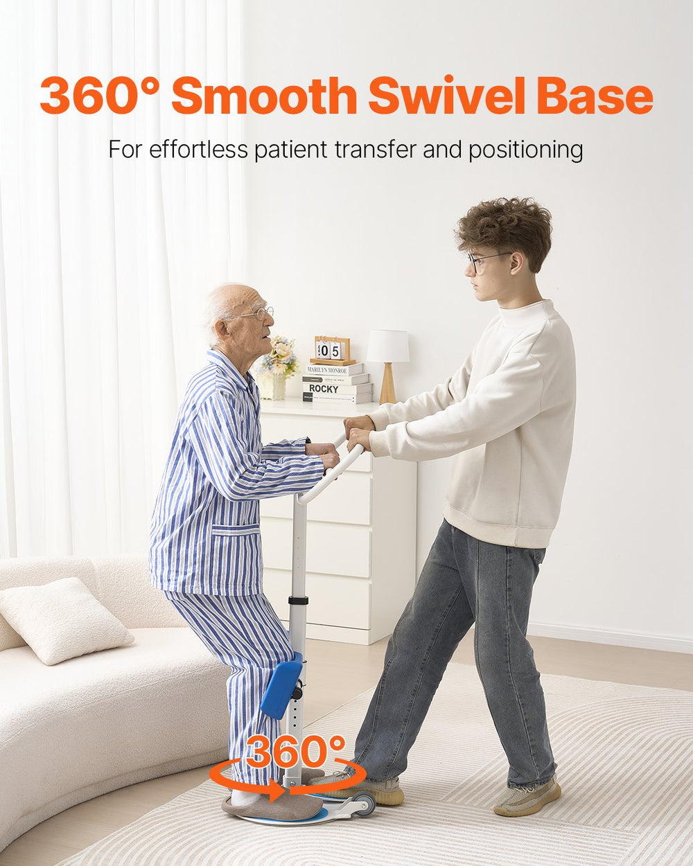 VEVOR sit to stand device - 360 degree smooth swivel base lifestyle image