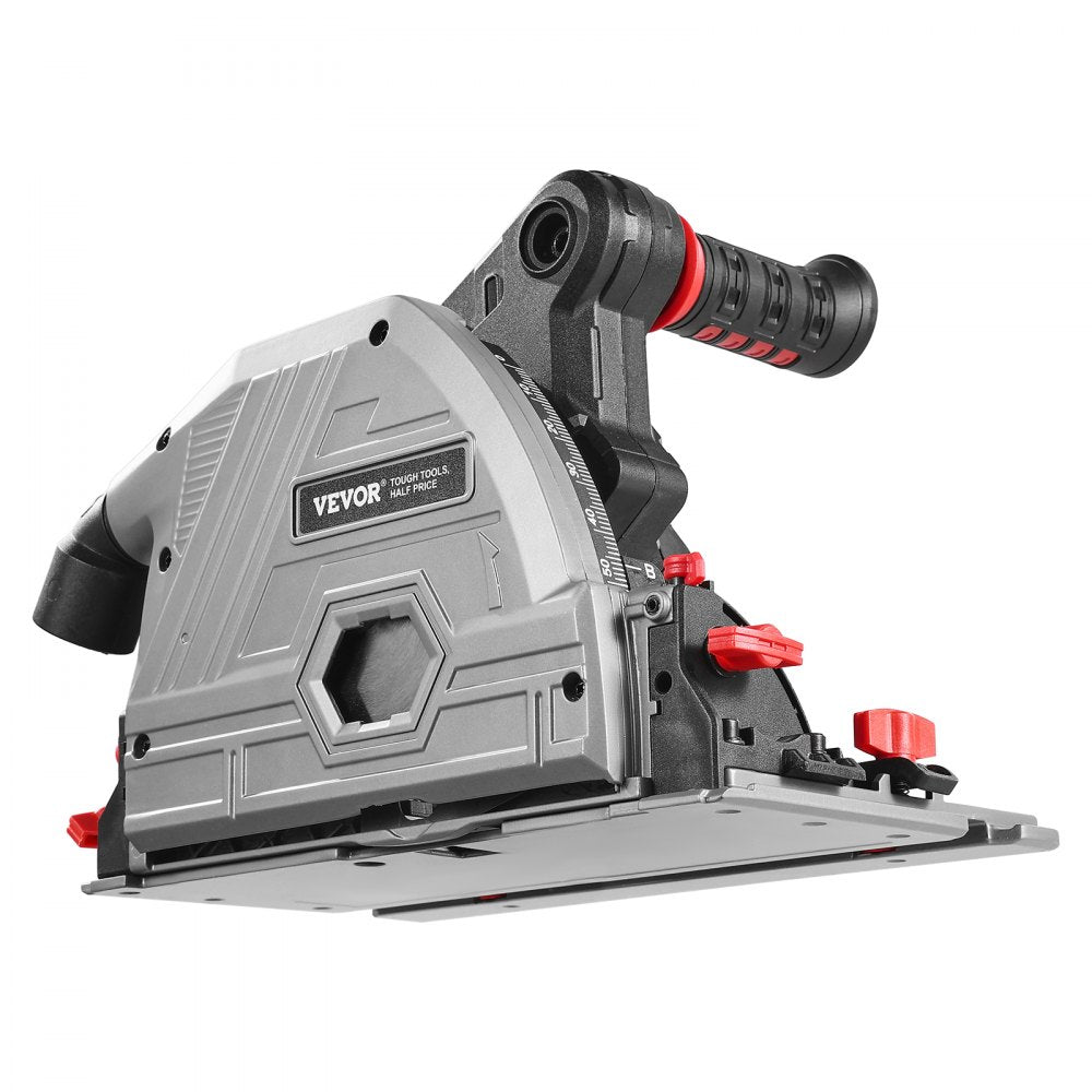 VEVOR Cordless Track Saw, 5-1/2 in Blade, Brushless Plunge Circular Saw Kit, Tracksaw with Hard Case, 2.05 in Cutting Depth, for Wood, Plastic, Metal, Compatible with Makita Batteries (Tool Only)