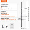 VEVOR Over the Toilet Storage, 4-Tier Adjustable Over Toilet Bathroom Organizer, Low-carbon Steel 53"-132" Tall Storage Shelf Rack, Easy Assembly Laundry Space Saver, for Small Rooms, Fit Most Toilets