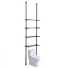 VEVOR Over the Toilet Storage, 4-Tier Adjustable Over Toilet Bathroom Organizer, Low-carbon Steel 53"-132" Tall Storage Shelf Rack, Easy Assembly Laundry Space Saver, for Small Rooms, Fit Most Toilets
