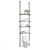 VEVOR Over the Toilet Storage, 4-Tier Adjustable Over Toilet Bathroom Organizer, Low-carbon Steel 53"-132" Tall Storage Shelf Rack, Easy Assembly Laundry Space Saver, for Small Rooms, Fit Most Toilets