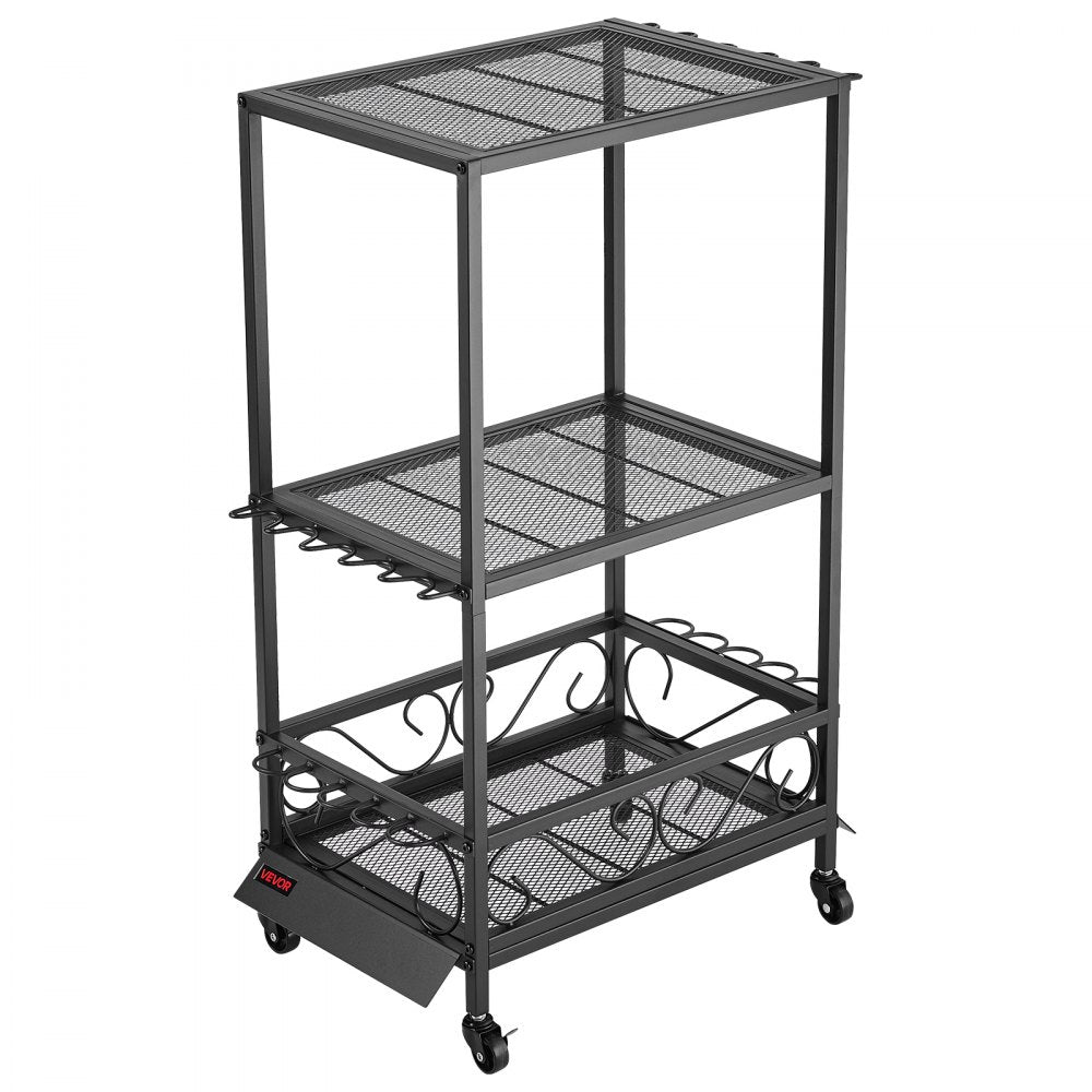 VEVOR Fishing Rod Holder for 10-Rods, Mobile Fishing Pole Rack Cart with Wheels, Fish Gear Equipment Organizer for Garage Home Indoor Use, for Tackle Box Reel Accessories Storage, Gifts for Men