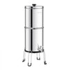 VEVOR Gravity-fed Water Filter System, 2.25G 304 Stainless-Steel Countertop Water Filtration System, Reduces Lead and up to 99% of Chlorine, with 2 Carbon Filters/Spigot/Stand, for Home Camping RV