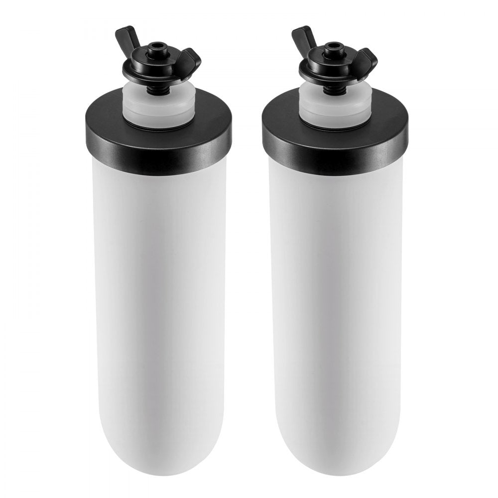 VEVOR Water Filters Replacement, Purification Elements, Ceramic Replacement Filters, Easy to Replace Water Filter, Gravity Water Filter System, Compatible with Most Brands, Pack of 2, White