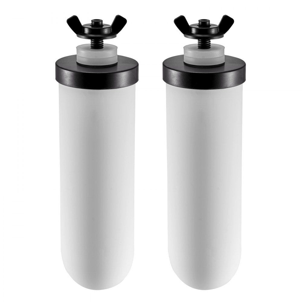 VEVOR Water Filters Replacement, Purification Elements, Ceramic Replacement Filters, Easy to Replace Water Filter, Gravity Water Filter System, Compatible with Most Brands, Pack of 2, White