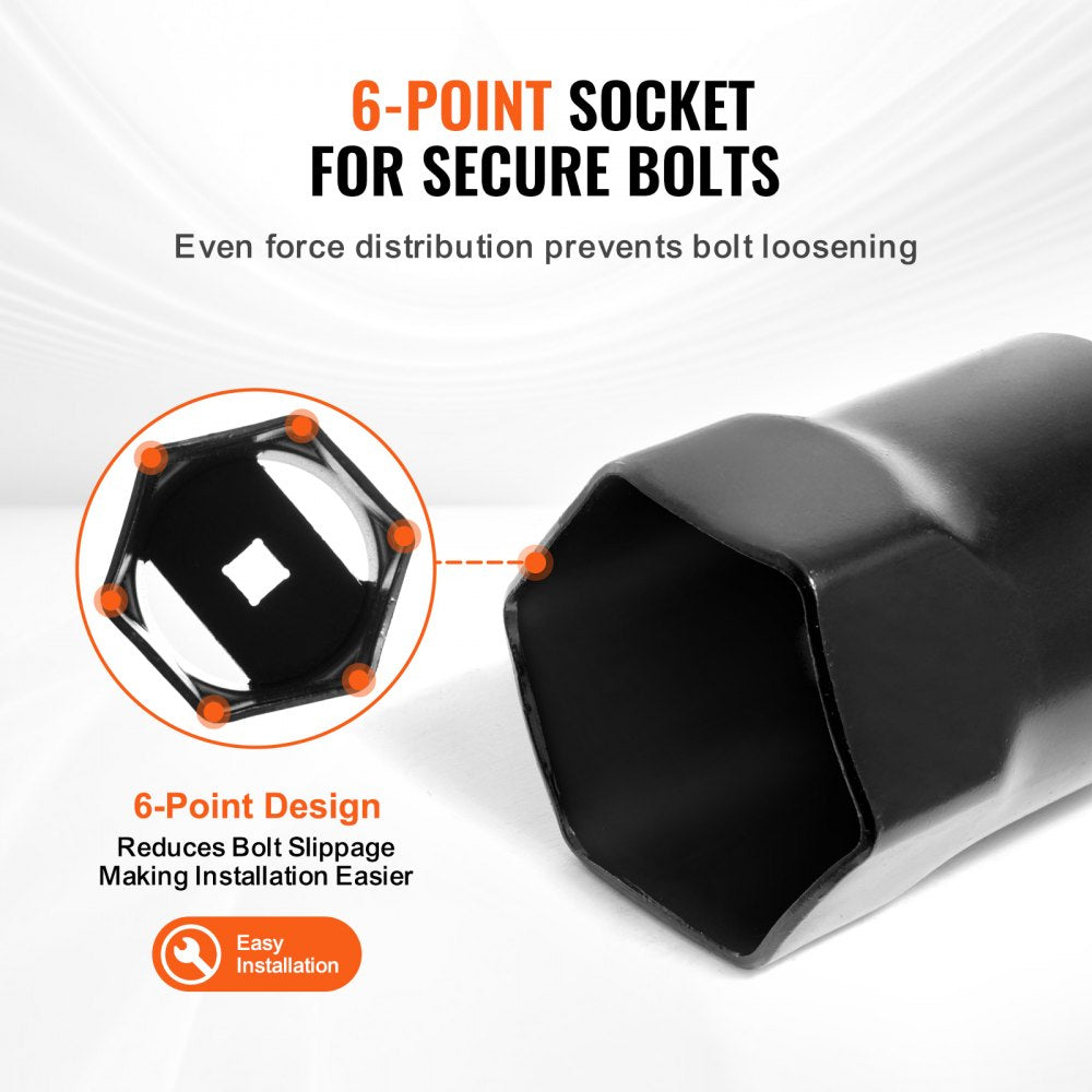 VEVOR Wheel Bearing Locknut Socket Set, 1/2 inch Drive 7 Piece SAE and Metric 6-Point Socket for Ford, Dodge, and Toyota Vehicles, with Storage Case, Remove and Install Wheel Bearing Lock Nuts