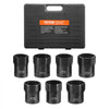 VEVOR Wheel Bearing Locknut Socket Set, 1/2 inch Drive 7 Piece SAE and Metric 6-Point Socket for Ford, Dodge, and Toyota Vehicles, with Storage Case, Remove and Install Wheel Bearing Lock Nuts