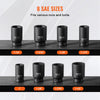 VEVOR Axle Nut Impact Socket Set, 3/4" Drive Deep 6-Point 8-Piece SAE Spindle Nut Socket Set, CR-MO Heat Treated Large Socket Set with Storage Case, for Auto Repair, Removing or Installing Axle Nuts