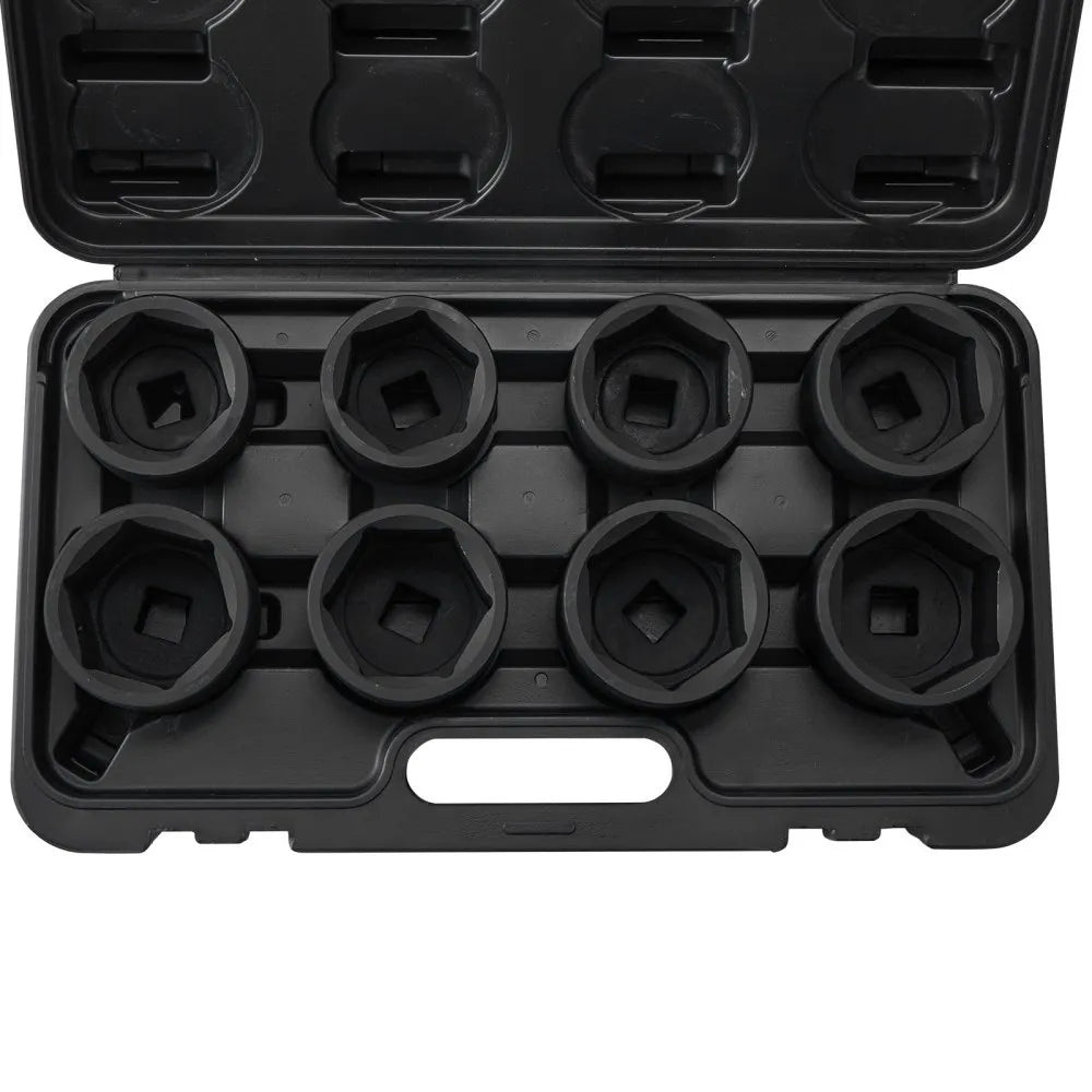 VEVOR Axle Nut Impact Socket Set, 3/4" Drive 6-Point 8-Piece SAE Spindle Nut Socket Set, CR-MO Heat Treated Large Socket Set with Storage Case, for Auto Repair, Removing or Installing Axle Nuts