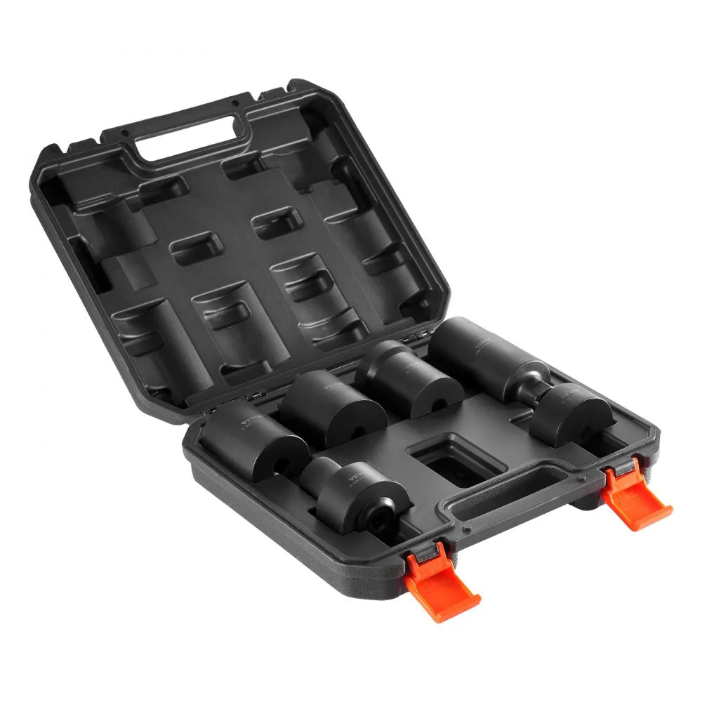 VEVOR Spindle Nut Socket Tool Kit, 1/2 inch Drive 6 Piece Axle Hub Nut Socket Set, for Toyota, Ford, 4WD Vehicles and GM Vehicles, with Storage Case, Axle Spindle Nut Retainers Remover