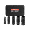 VEVOR Lug Nut Impact Socket Set, 1/2 inch Drive Metric and SAE 6-Point Flip Socket Set, 4 Total Lug Nut Sizes, CR-MO Steel Wheel Socket Set with Storage Case and Extension Bar, for Auto Repair