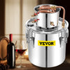 VEVOR Alcohol Still 13.2Gal/50L, Alcohol Distiller with Circulating Pump, Alcohol Still Copper Tube, Whiskey Distilling Kit with Build-In Thermometer, Whiskey Making Kit for DIY Alcohol, Stainless Ste