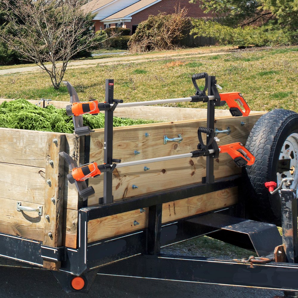 VEVOR Trimmer Rack, 2 Place Weeder Trimmer Rack, Trim Holder Trailer Rack Carrier with Zinc Alloy Password Lock, Mount On Landscape Truck Trailer Enclosed Trimmer Rack Weed Eater Racks, Pair