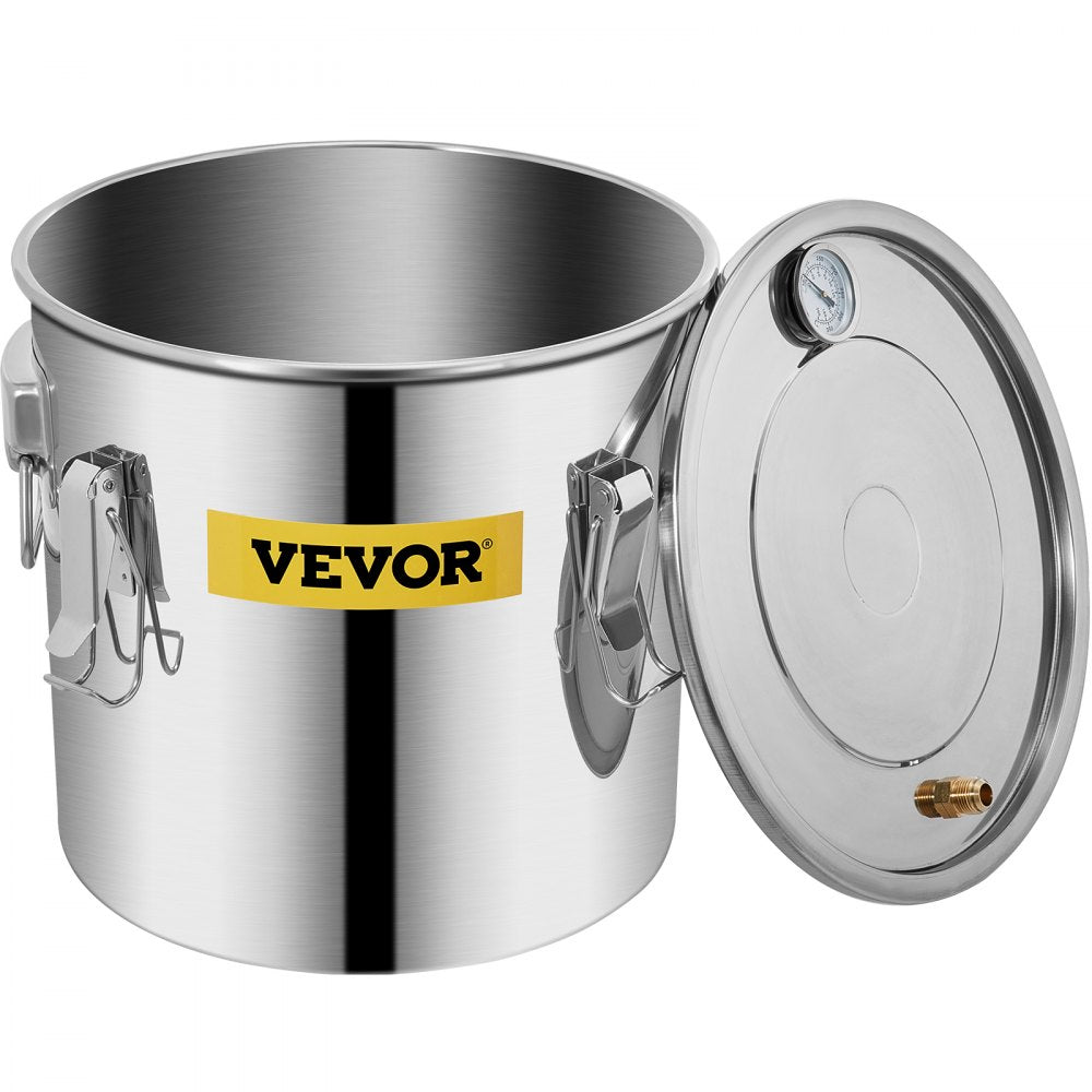 VEVOR Moonshine Still Distiller 3Gal 12L Stainless Steel Water Distiller Copper Tube with Circulating Pump Home Brewing Kit Build-in Thermometer for DIY Whisky Wine Brandy Spirits