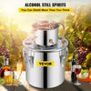 VEVOR Alcohol Still 3Gal/12L Stainless Steel Alcohol Distiller Copper Tube Home Brewing Kit Build-in Thermometer for DIY Whisky Wine Brandy, Silver