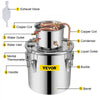 VEVOR Alcohol Still 3Gal/12L Stainless Steel Alcohol Distiller Copper Tube Home Brewing Kit Build-in Thermometer for DIY Whisky Wine Brandy, Silver