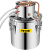 VEVOR Alcohol Still 5Gal/21L, Alcohol Distiller with Circulating Pump, Alcohol Still Copper Tube, Whiskey Distilling Kit with Build-In Thermometer, Whiskey Making Kit for DIY Alcohol, Stainless Steel