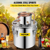 VEVOR Alcohol Still 9.6Gal/38L, Alcohol Distiller with Circulating Pump, Alcohol Still Copper Tube, Whiskey Distilling Kit with Build-In Thermometer, Whiskey Making Kit for DIY Alcohol, Stainless Stee