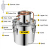 VEVOR Moonshine Still 9.6Gal 38L Stainless Steel Water Alcohol Distiller Copper Tube Home Brewing Kit Build-in Thermometer for DIY Whisky Wine Brandy, Sliver
