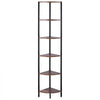 VEVOR 6 Tier Corner Shelf with LED Light, 68" Tall Corner Bookshelf with Storage Shelves for Collectibles, Display Shelf with Multi-color Lights Controlled Via RC/APP for Bedroom, Living Room, Office