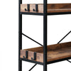 VEVOR 5 Tier Corner Bookshelf with 4 Hooks, 65.4" Tall Corner Bookcase with Heavy Duty Metal Frame & Wooden Shelves, Industrial L Shaped Corner Display Shelf for Bedroom, Living Room, Office