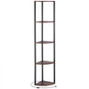 VEVOR 5 Tier Corner Shelf with LED Light, 64" Tall Corner Bookshelf with Storage Shelves for Collectibles, Display Shelf with Multi-color Lights Controlled Via RC/APP for Bedroom, Living Room, Office
