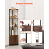 VEVOR 5 Tier Corner Shelf with LED Light, 65.4" Tall Corner Bookshelf with Storage Cabinet, Display Shelf with Multi-color Lights Controlled Via RC/APP for Bedroom, Living Room, Office