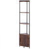 VEVOR 5 Tier Corner Shelf with LED Light, 65.4" Tall Corner Bookshelf with Storage Cabinet, Display Shelf with Multi-color Lights Controlled Via RC/APP for Bedroom, Living Room, Office