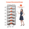VEVOR 7 Tier Corner Bookshelf, 79" Tall Corner Bookcase with Heavy Duty Metal Frame & Wooden Shelves, Industrial Reversible L Shaped Corner Display Shelf for Bedroom, Living Room, Office