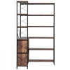 VEVOR 6 Tier Corner Bookshelf, 70" Tall Corner Bookcase with Storage Cabinet, 2 Barn Doors & 10 Storage Shelves, Farmhouse L Shaped Corner Display Shelf for Bedroom, Living Room, Office