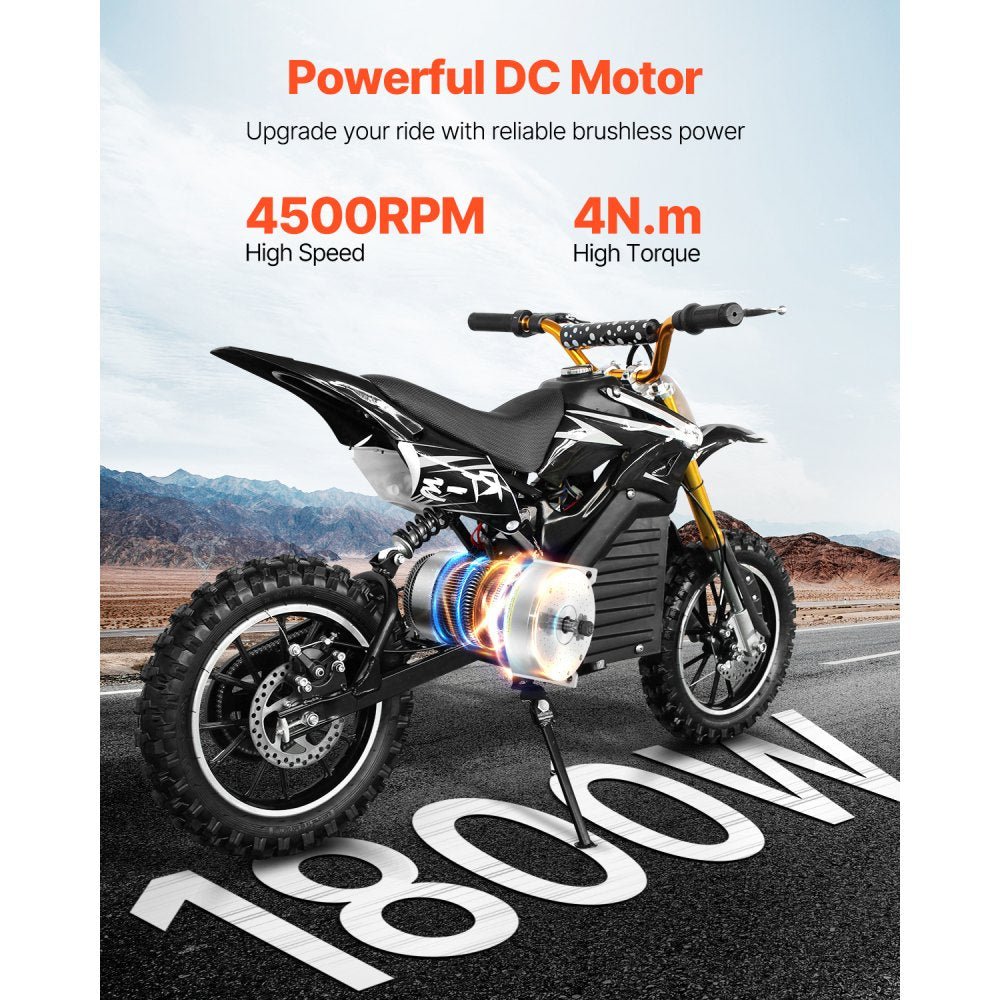 VEVOR 1800W Electric Brushless DC Motor Kit - 48V 4500rpm Motor with Upgraded Speed Controller and Foot Pedal Throttle Kit for Go Karts E-Bike Motorcycle Scooter DIY