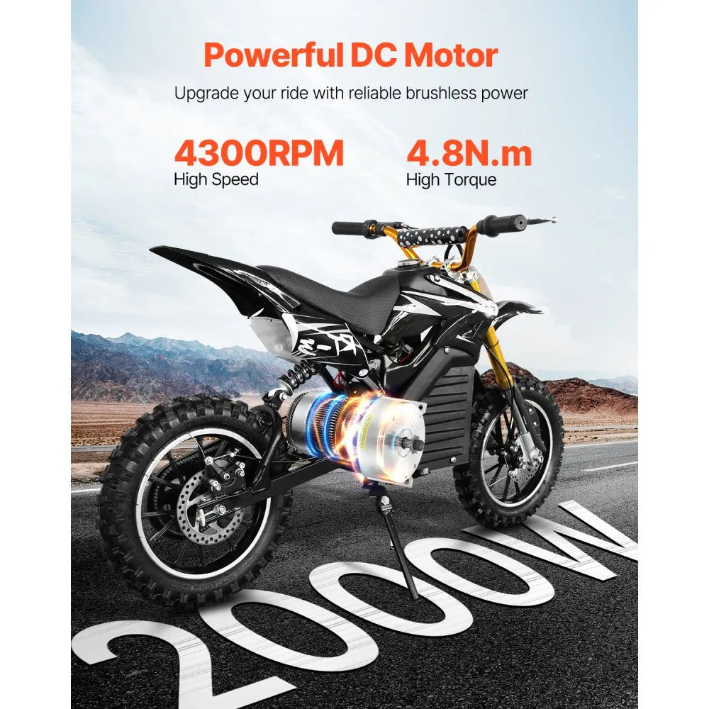 VEVOR 2000W Electric Brushless DC Motor Kit - 48V 4300rpm Motor with Upgraded Speed Controller for Go Karts E-Bike Motorcycle Scooter