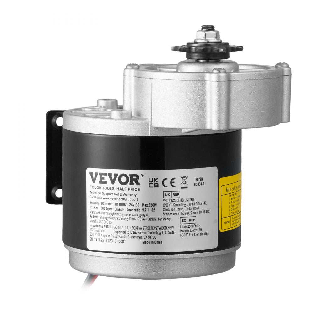 VEVOR 350W Electric Powerful DC Motor, 24V 3000rpm Go Kart Electric Brushed Motor, Electric Dirt Bike Motor Engine for E-Bike Motorcycle Scooter DIY