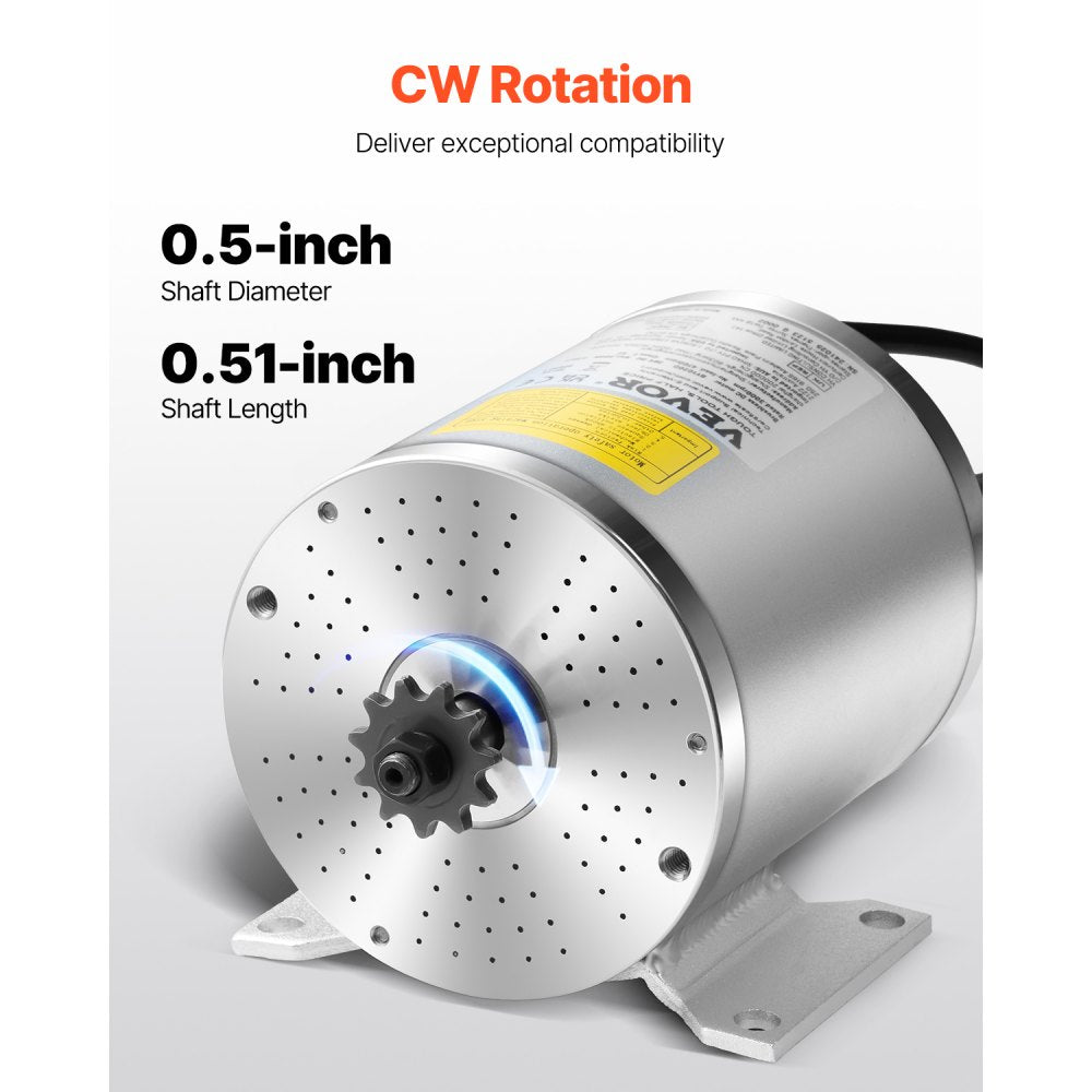 VEVOR 500W Electric Brushless DC Motor Kit - 36V 3000rpm Motor with Upgraded Speed Controller, Throttle Grip Kit for Go Karts E-Bike Motorcycle Scooter