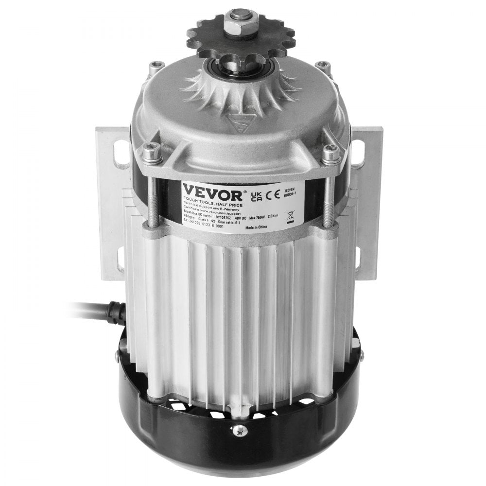 VEVOR 750W Electric Brushless DC Motor Kit - 48V 2700rpm Motor with Upgraded Speed Controller for Go Karts E-Bike Motorcycle Scooter