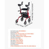VEVOR Rollator Walker with Seat for Seniors, Foldable Rolling Walker, Lightweight Aluminum Mobility Walking Aid with PVC Solid Wheels, Adjustable Handle, Storage Bag, Cup/Cane Holder - Supports 300LBS