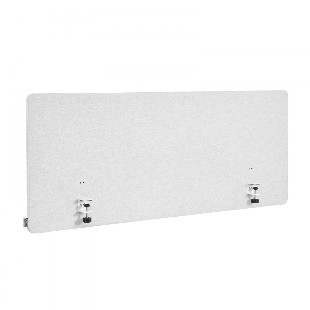 VEVOR Desk Divider Privacy Panel, 60" x 24" Clamp-on Office Desk Partition, PET Cubicle Partition Panel, Workstation Privacy Divider with 2 C-Type Clamps for Office, Sturdy Room, Library