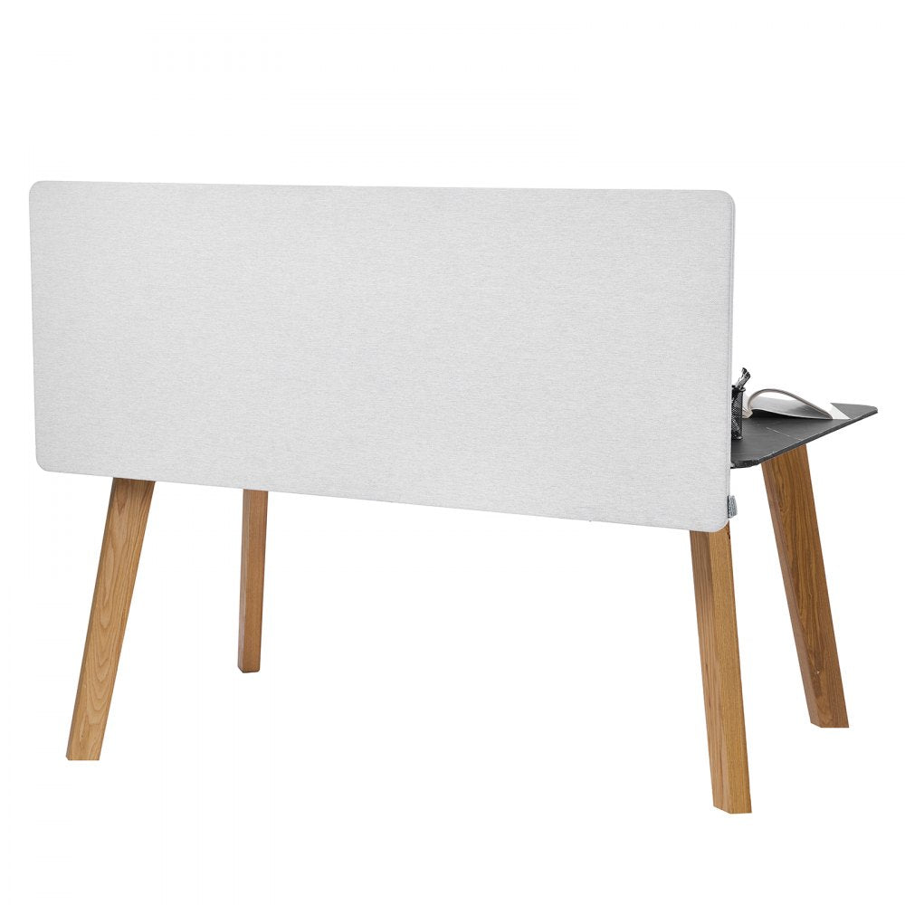 VEVOR Desk Divider Privacy Panel, 60" x 24" Clamp-on Office Desk Partition, PET Cubicle Partition Panel, Workstation Privacy Divider with 2 C-Type Clamps for Office, Sturdy Room, Library