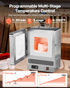 VEVOR Tabletop Kiln Melter, 1500W Electric Kiln, 2192℉ Max Temperature, Stainless Steel, Programmable Gold Melting Furnace for Wax Casting, Clay DIY, Metal Tempering, Glazing on Pottery, Silver