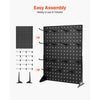 VEVOR Pegboard Display Stand, 17 x 13 Inch Tabletop Pegboard Display Stand with 30 Hooks, Thickened Cold-Rolled Steel Peg Board Panel for Grocery, Retail Store and Jewelry Shop, Black (2 PCS)