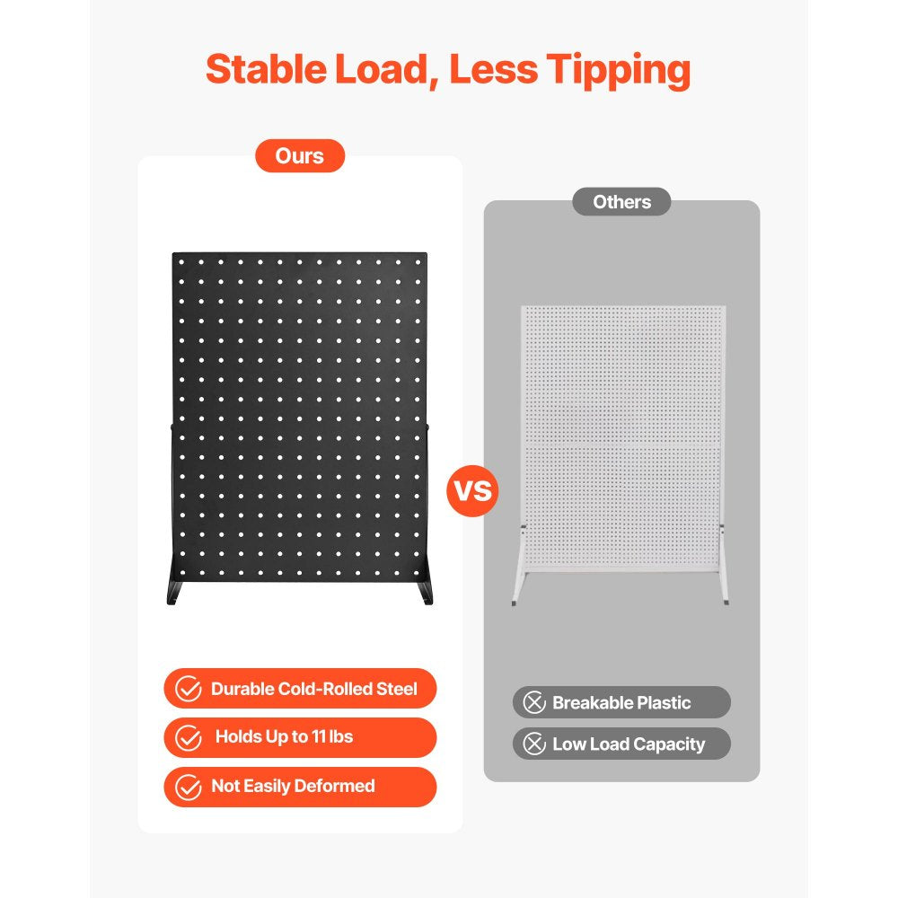 VEVOR Pegboard Display Stand, 17 x 13 in Tabletop Pegboard Display Stand, Accessories Rack Organizer, Thickened Cold-Rolled Steel Peg Board Panel for Grocery Retail Store Jewelry Shop, Black (4 PCS)