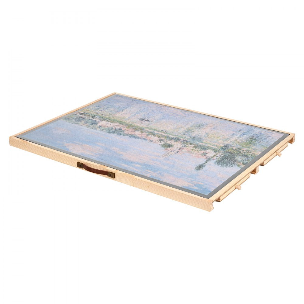VEVOR 1000 Piece Rotating Puzzle Board with 4 Colorful Felt Drawers and Cover, 29x21 in Portable Wooden Table, Adjustable 2-Tilting-Angle Jigsaw Puzzle Accessories for Adults, Birthday Gift for Mom