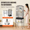 VEVOR 64-inch Open Top Large Parrot Bird Cage with Detachable Rolling Stand for Parakeets Finches Canaries Lovebirds Cockatiels Budgies Small Quaker Conures Flight Birdcage with Swing and Perch