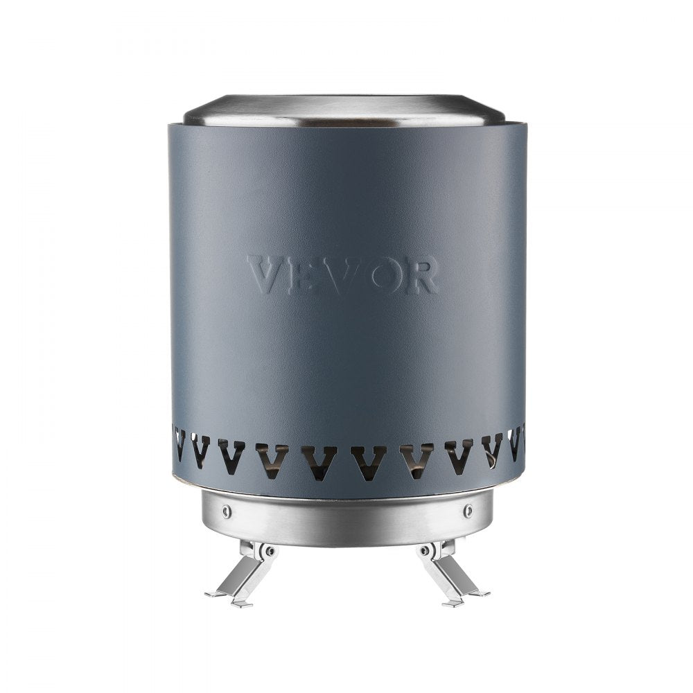 VEVOR Tabletop Fire Pit, 6 inch Stainless Steel Tabletop Fireplace Indoor Outdoor, Portable Rubbing Alcohol Burner Smores Maker,for Camping,Patio with Storage Bag,Cylinder Blue 1.96 lbs