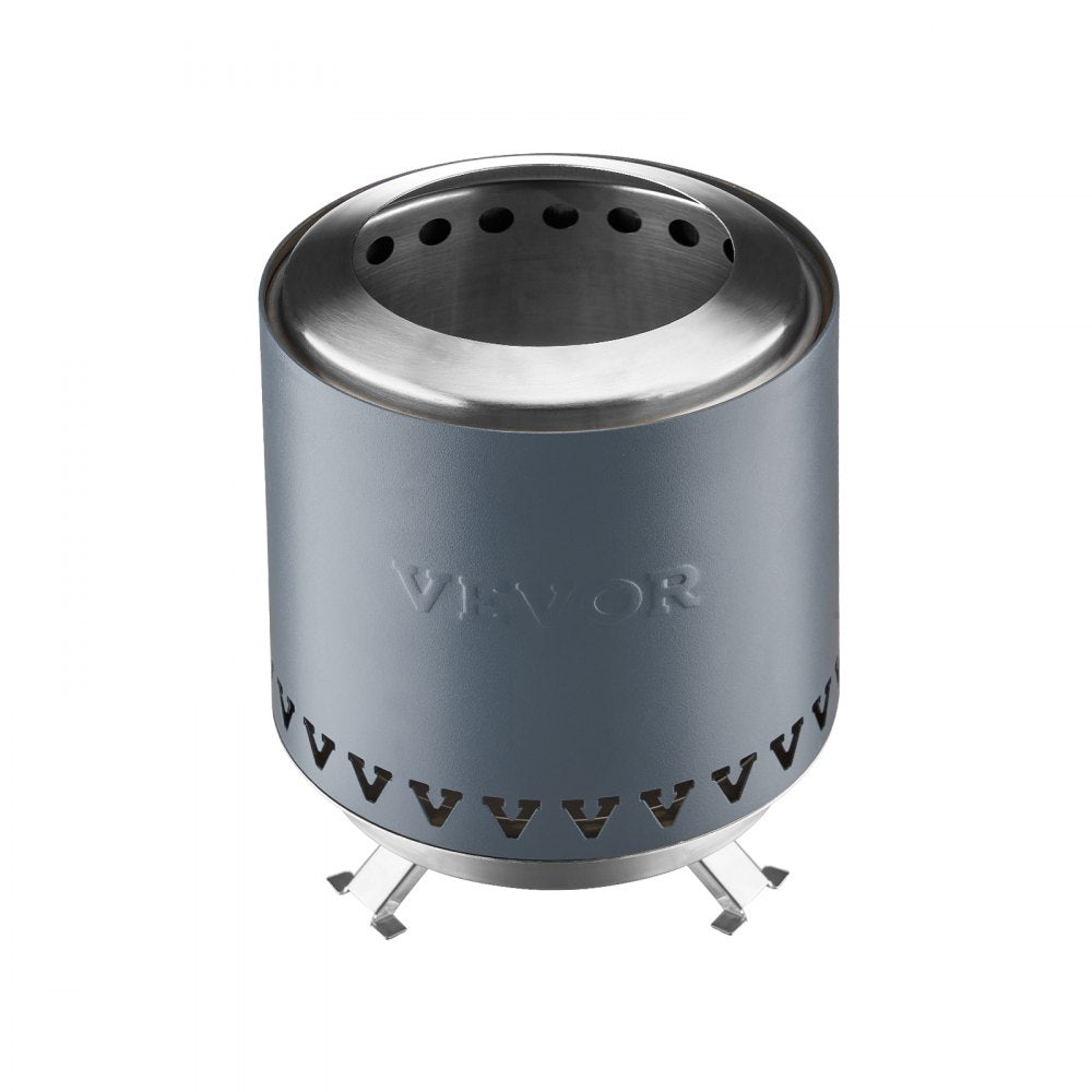 VEVOR Tabletop Fire Pit, 6 inch Stainless Steel Tabletop Fireplace Indoor Outdoor, Portable Rubbing Alcohol Burner Smores Maker,for Camping,Patio with Storage Bag,Cylinder Blue 1.96 lbs