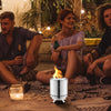 VEVOR Tabletop Fire Pit,6 inch Stainless Steel Tabletop Fireplace Indoor Outdoor,Portable Rubbing Alcohol Burner Smores Maker,Wood Burning or Pellet Fueled for Camping,Patio,Cylinder Silver 1.96 lbs