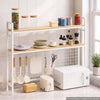 VEVOR Desktop Bookshelf 3-Tier Countertop Storage Hutch with Grid White, for Computer Desk, Metal Frame and Wooden Shelf, with Non-Slip Feet Pads, Desk Hutch Storage Organizer for Dorm, Home, Office