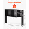 VEVOR Desktop Bookshelf, 1-Tier Desktop Storage Organizer, 37" x 9.4" x 28.7" Office Storage Rack Wood Display Shelf, Desktop Bookshelf Hutch with Anti-Slip Feet Pads, for Office, Home & Dorm, Black