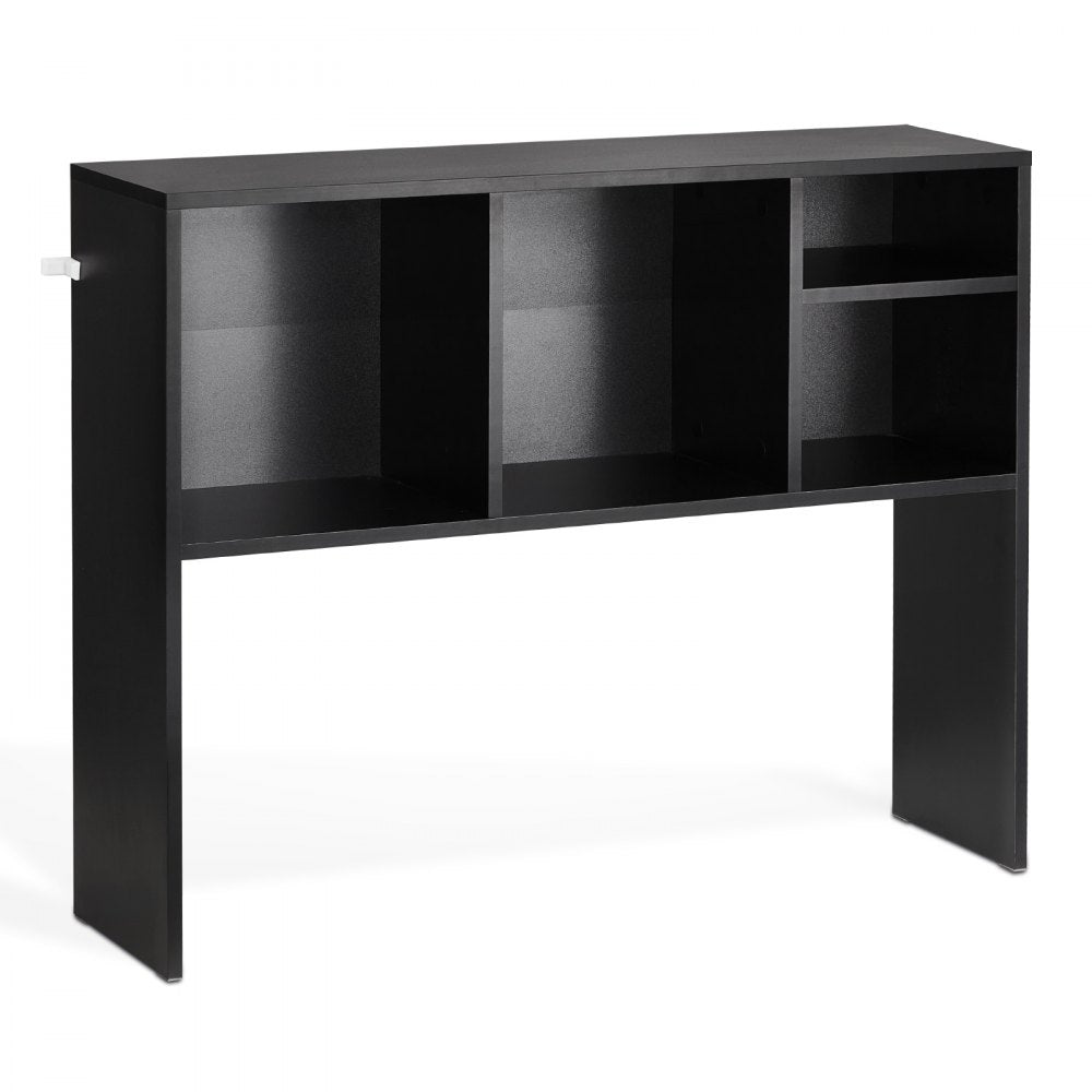 VEVOR Desktop Bookshelf, 1-Tier Desktop Storage Organizer, 37" x 9.4" x 28.7" Office Storage Rack Wood Display Shelf, Desktop Bookshelf Hutch with Anti-Slip Feet Pads, for Office, Home & Dorm, Black