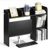 VEVOR Desktop Bookshelf, 2-Tier Desktop Storage Organizer, 37.2" x 9.5" x 28.9" Office Storage Rack Wood Display Shelf, Desktop Bookshelf Hutch with Anti-Slip Feet Pads, for Office, Home & Dorm, Black